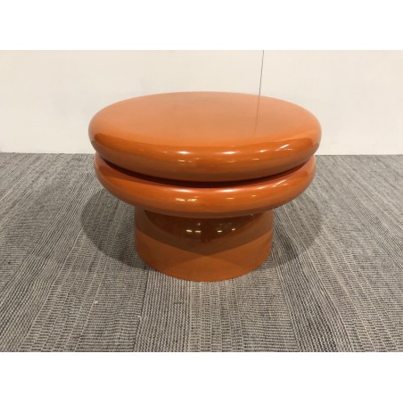 Table d'appoint design en fer couleur orange - Seconde Main