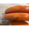 Table d'appoint design en fer couleur orange - Seconde Main