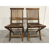 SECONDE MAIN - Lot de 2 chaises en teck huilé