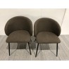 Lot de 2 chaises TOM - Tissu marron et acier noir | Seconde Main