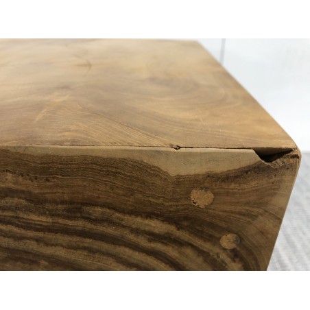 WALLY - Natural Teak Wood Cube | Handcrafted Indonesian Decor | Second Hand