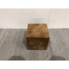 Cube bois naturel en teck WALLY - Déco unique - Seconde main