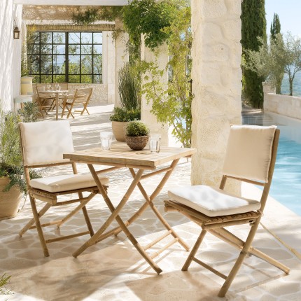 2 folding bamboo chairs and 1 folding table | Vital Collection