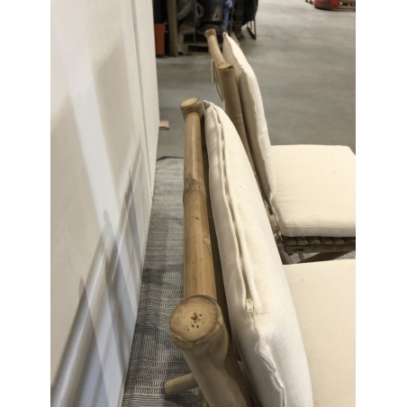 2 chaises et 1 table pliantes en bambou | Collection Vital