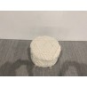 Tabouret rond SACHA 40x40cm laine motifs losanges ivoire