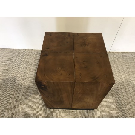 SECONDE HAND - Square Side Table 38x38cm Suar Wood with Black Base