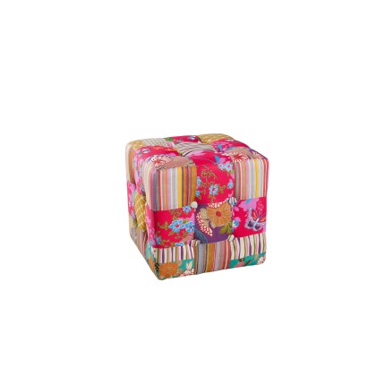 KATE Square Pouf 35x35cm Bohemian Multicolor Fabric