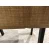 CHARLIE Brown Bedside Table with 1 Drawer - Cane Effect & Metal Legs