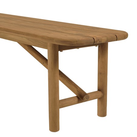 Gartenbank 180x40cm aus recyceltem Teakholz | Macabane Möbel