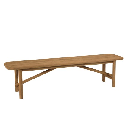 Banc de jardin 180x40cm en bois de teck recyclé | Meubles Macabane