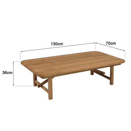 Tavolino da giardino 130x70cm in legno di teak riciclato | Macabane