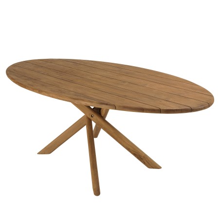 Ovaler Gartentisch 240x120cm aus recyceltem Teakholz