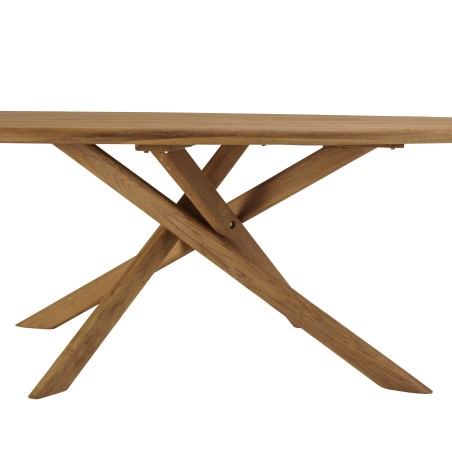 Oval garden table, 240 x 120 cm, made from recycled teak