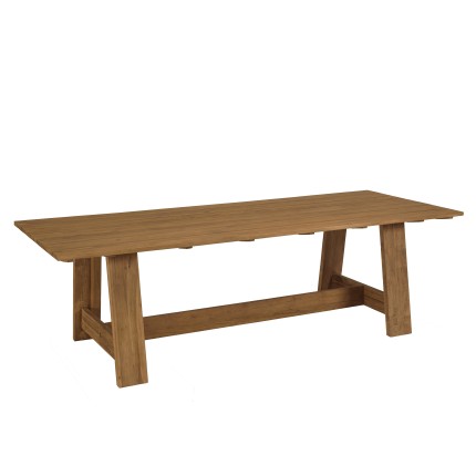 Table à manger de jardin 250x100cm en bois de teck recyclé
