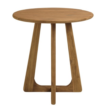 Ronde tuineettafel van gerecycled teakhout D70cm
