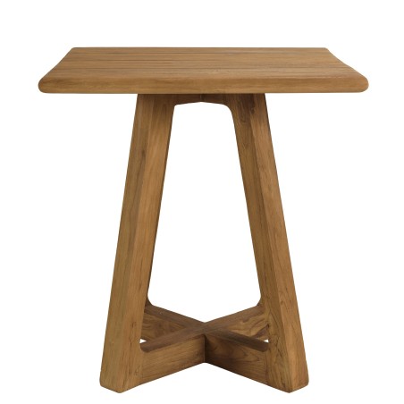 Square garden table made from recycled teak | Macabane Furniture