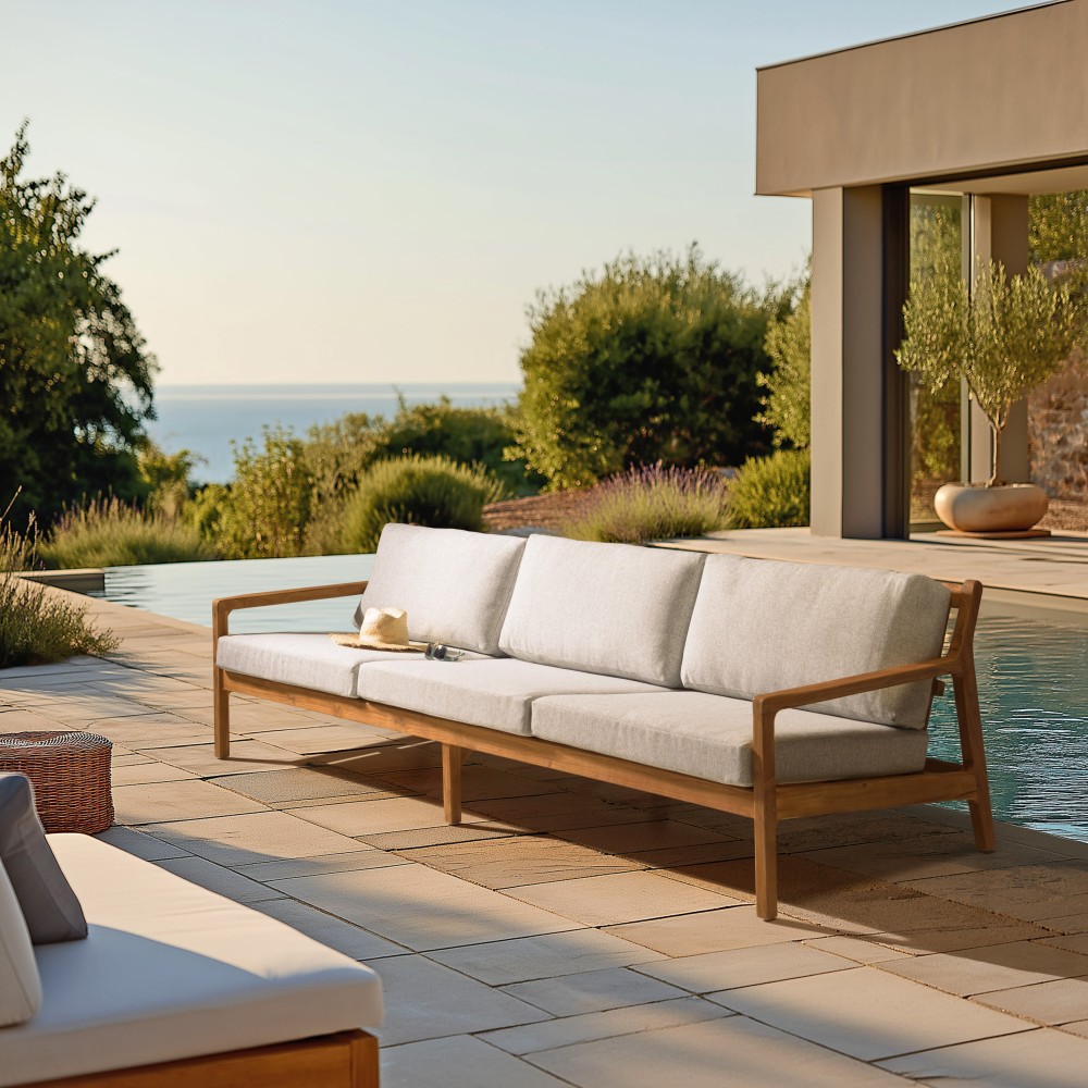 Gartensofa 5-Sitzer aus recyceltem Teakholz | Macabane Möbel
