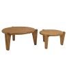 Set of 2 round garden coffee tables made from recycled teak