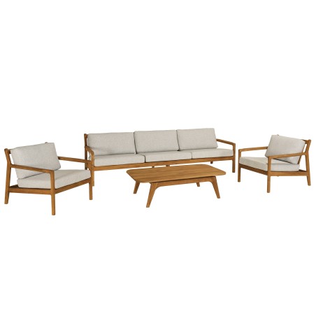 7-seater garden furniture set made from recycled teak | Macabane
