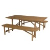 Set Tisch und Bänke aus recyceltem Teakholz | Macabane