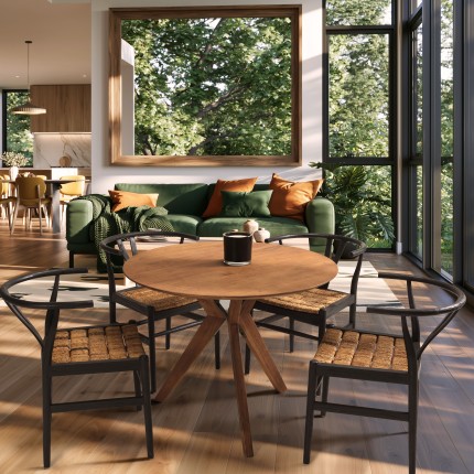 Table à manger ronde en bois de teck recyclé D100cm | Macabane