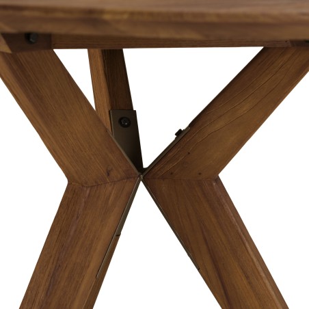 Table à manger ronde en bois de teck recyclé D100cm | Macabane