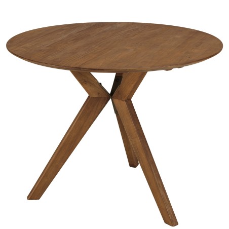 Table à manger ronde en bois de teck recyclé D100cm | Macabane