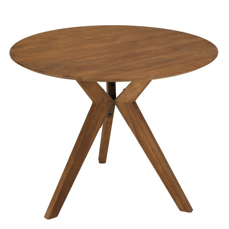 Table à manger ronde en bois de teck recyclé D100cm | Macabane