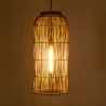 Suspension 28x28cm en rotin couleur naturelle et bois de teck recyclé | Macabane