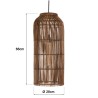 Suspension 28x28cm en rotin couleur marron et bois de teck recyclé | Macabane