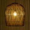 SIXTINE - 59x59cm pendant light in natural-coloured rattan and recycled teak