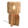 SIXTINE - 30x30cm lamp in natural-coloured rattan and recycled teak
