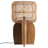 SIXTINE - 38x38cm lamp in natural-coloured rattan and recycled teak