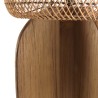 Lampe 38x38cm en rotin couleur naturelle et bois de teck recyclé | Macabane
