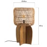 SIXTINE - 38x38cm lamp in natural-coloured rattan and recycled teak