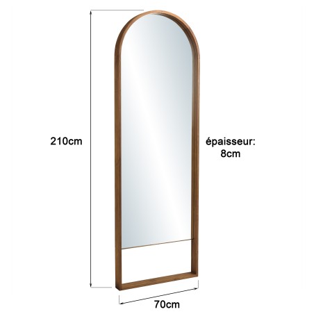 SIXTINE - 70x210cm mirror in recycled teak
