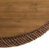 SIXTINE - Brown rattan and recycled teak coffee table, diameter 100cm