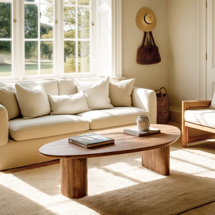 SIXTINE - 140x75cm coffee table made from recycled teak
