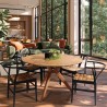 Table à manger ronde en bois de teck recyclé D130cm | Macabane