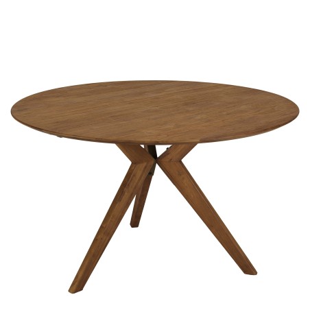 Table à manger ronde en bois de teck recyclé D130cm | Macabane