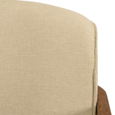 Sillón de tejido beige y madera de teca reciclada | Macabane