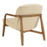 Sillón de tejido beige y madera de teca reciclada | Macabane
