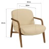 Sillón de tejido beige y madera de teca reciclada | Macabane