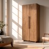 SIXTINE - 2-door wardrobe, 80x195cm, made from recycled teak 