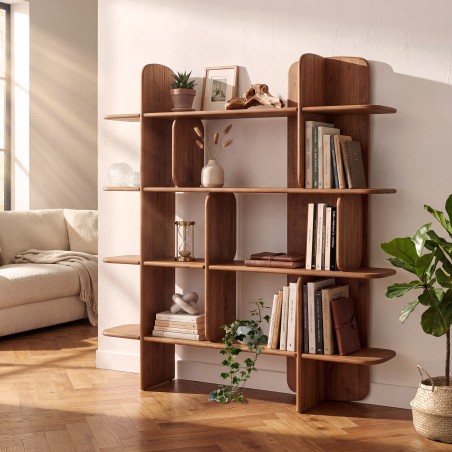 Bibliothèque 160x160cm en bois de teck recyclé | Macabane