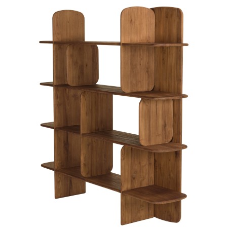 SIXTINE - Bookcase, 160 x 160 cm, made from recycled teak 