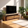 Tv-meubel 2 lades 160x40cm van gerecycled teakhout | Macabane