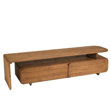 Tv-meubel 2 lades 160x40cm van gerecycled teakhout | Macabane