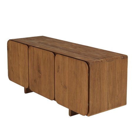 Buffet 3 portes 120x40cm en bois de teck recyclé | Macabane