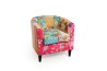 KATE Armchair 63x63cm Bohemian Fabric Multicolor Black Wood Legs